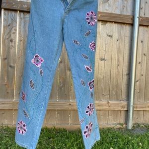 Adrianna papell embroidered jeans